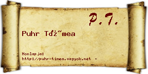 Puhr Tímea névjegykártya